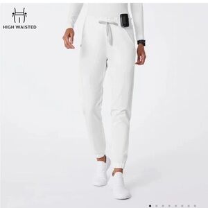 Figs Optic White Regina High Waisted Slim Jogger - Tall Scrub Pant